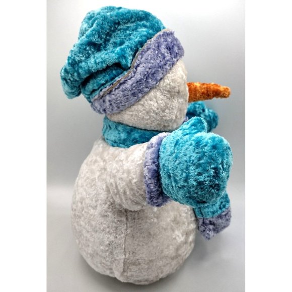 Snowman Christmas Plush Scarf and Gloves Carrot Like Nose Winter Holiday Decor - Picture 3 of 10